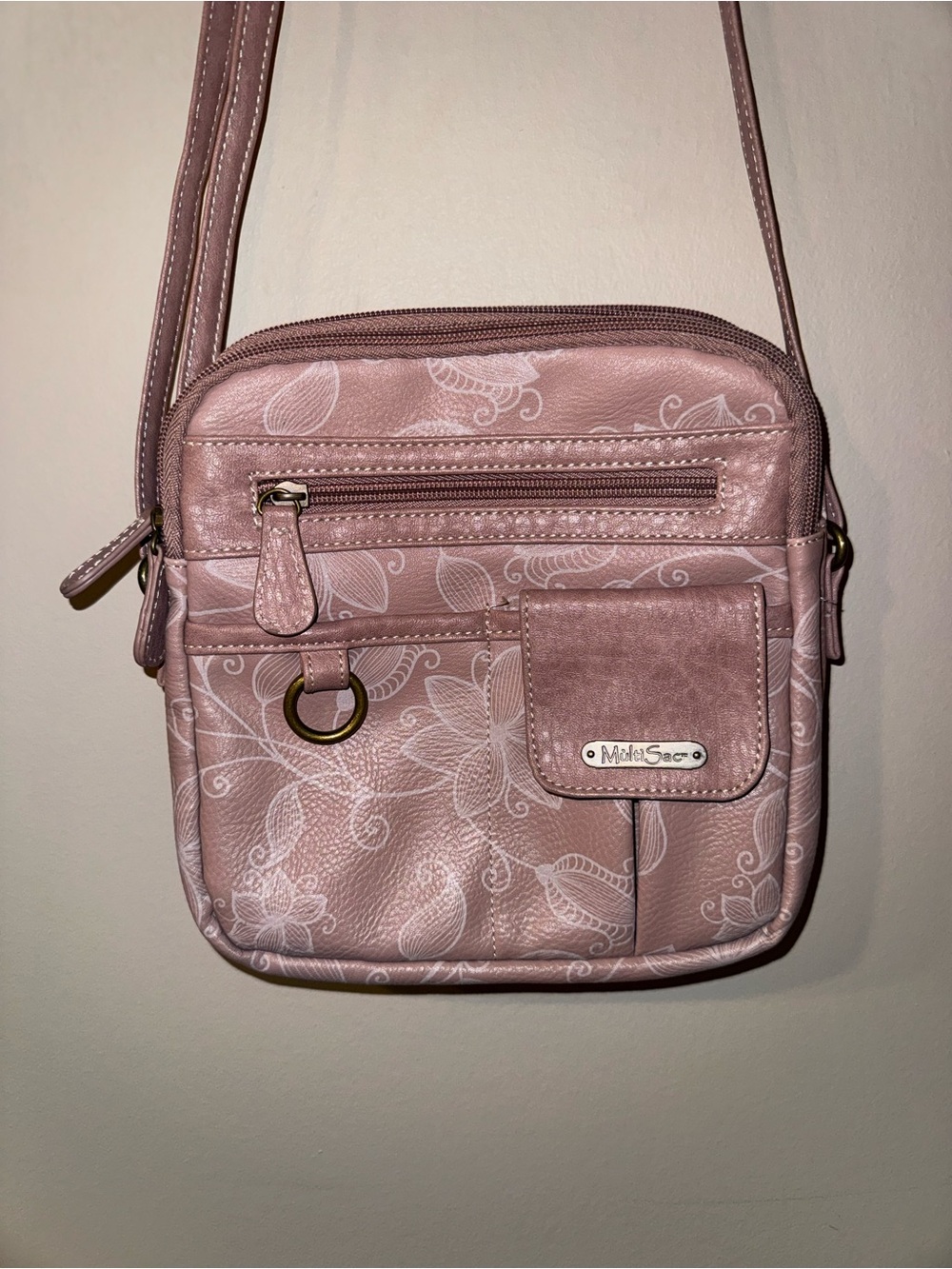 Madi Sac Blush Pink Floral Crossbody Bag